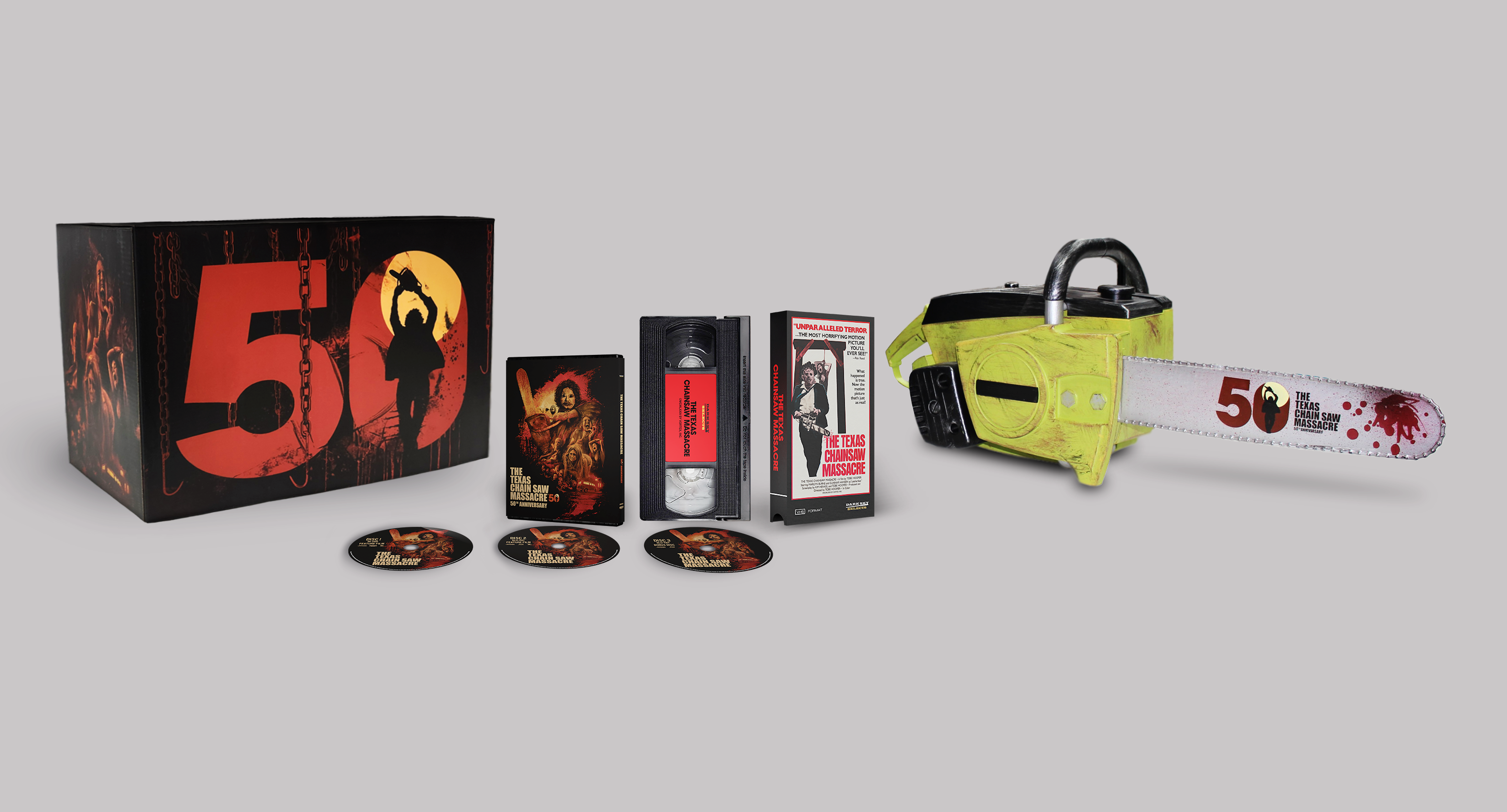 TEXAS CHAIN SAW MASSACRE 50TH ANNIVERSARY CHAINSAW – Dark Sky Selects TEXAS CHAIN SAW MASSACRE 50TH ANNIVERSARY CHAINSAW – Dark Sky Selects